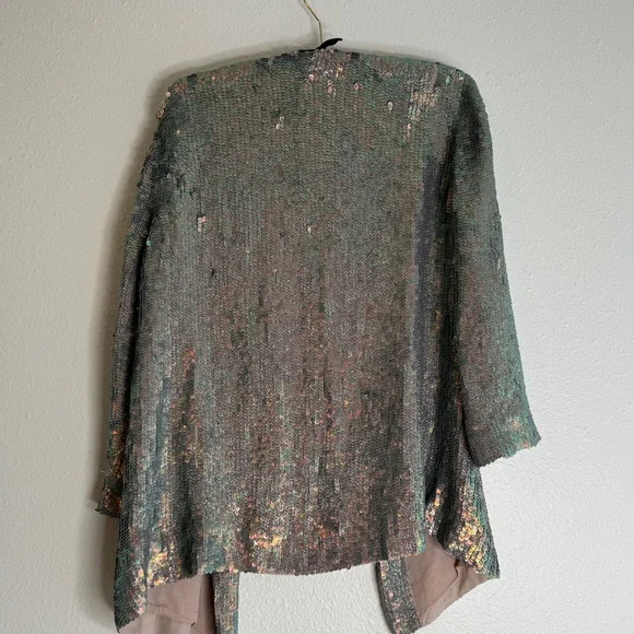 French Connection Pearl Queen Iridescent Sequin Jacket purchased size US 6 READ - Picture 14 of 16